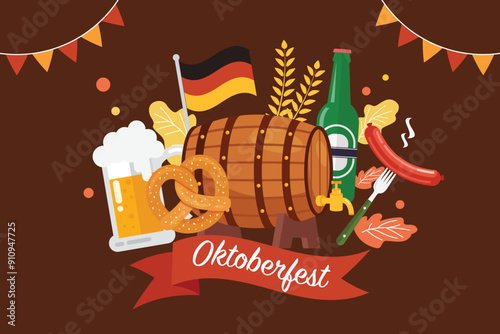 Happy Oktoberfest Party Beer Festival