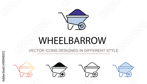 Wheelbarrow icon design with white background stock illustration