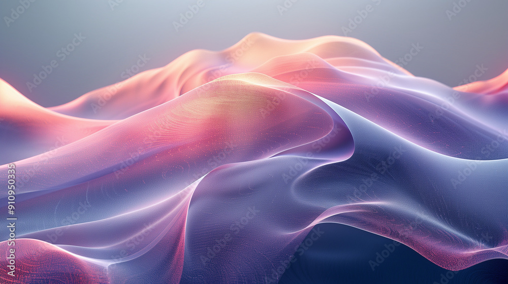 Fototapeta premium vibrant abstract waveforms with pink and purple hues, blending seamlessly to create a dynamic and energetic visual effect