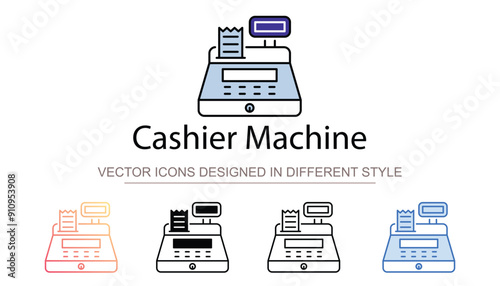 Cashier Machine icon design with white background stock illustration