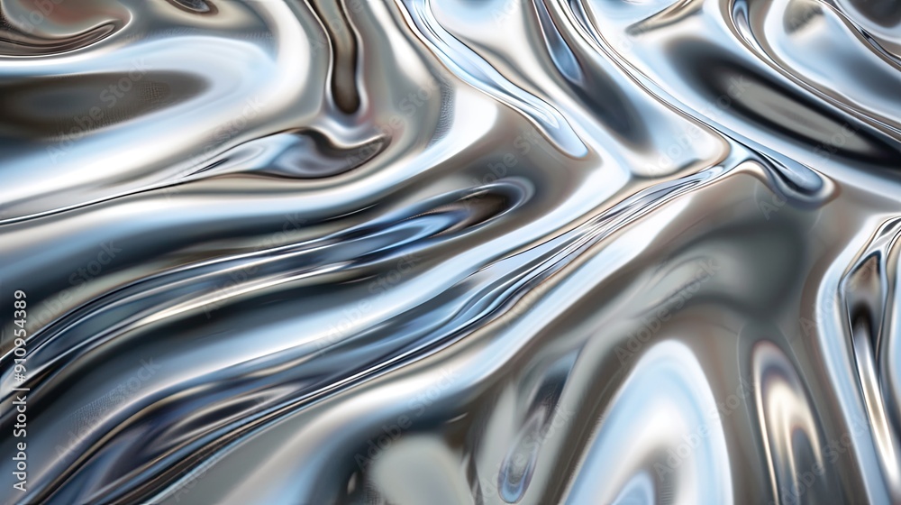 Smooth flowing liquid metal surface with a glossy finish Smooth flowing liquid metal surface with a glossy finish