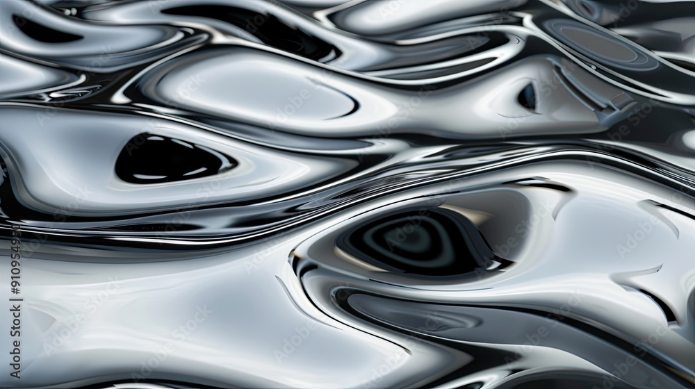 Smooth flowing liquid metal surface with a glossy finish Smooth flowing liquid metal surface with a glossy finish