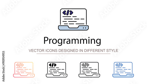 Programming icon design with white background stock illustration