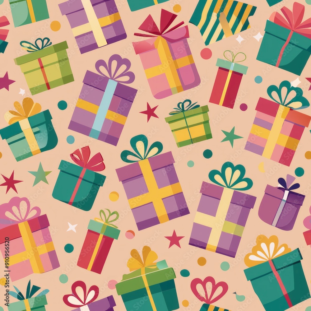 Seamless pattern of cheerful banners and ribbons Seamless pattern of cheerful banners and ribbons