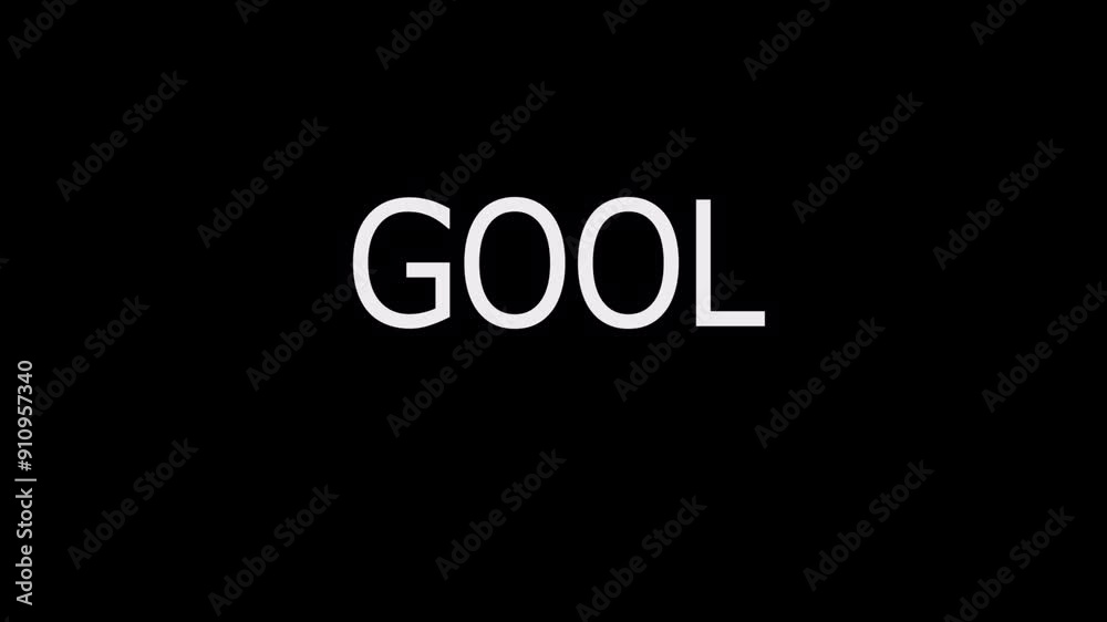 GOOL white color football sign. logo design with black background.3d illustration GOOL white color football sign. logo design with black background.3d illustration