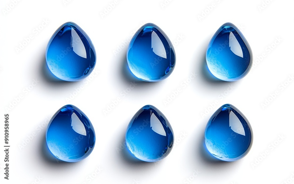 Set of different blue ice rocks isolated on white background Set of different blue ice rocks isolated on white background