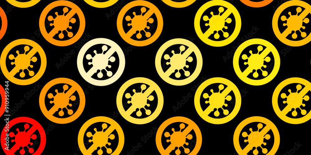 Dark Orange vector template with flu signs. Dark Orange vector template with flu signs.
