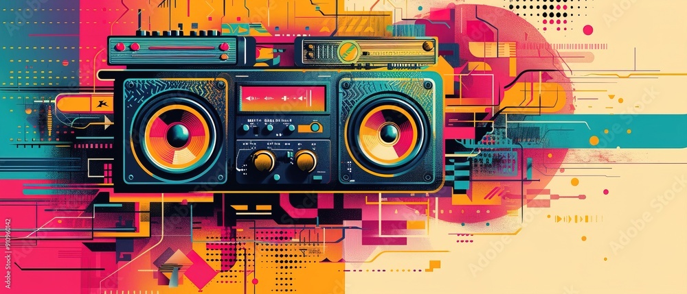 Obraz premium world radio day poster design abstract illustration