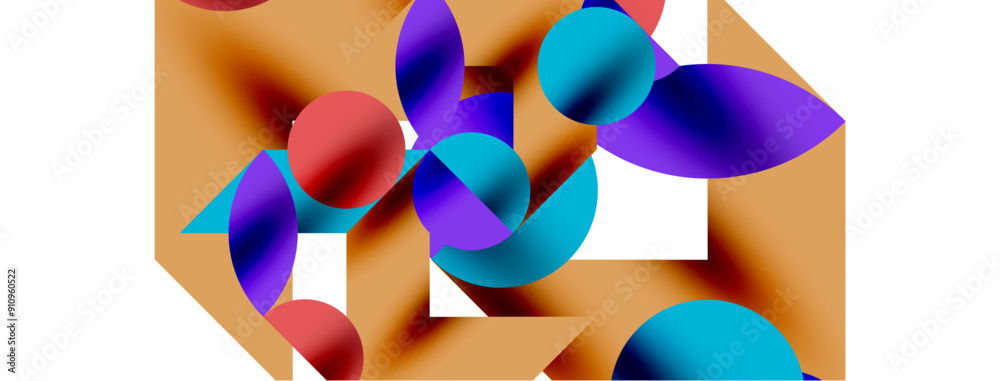 Circle pattern, round elements with lines and arrows composition for wallpaper, banner, background or landing