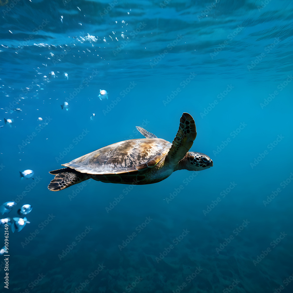 Obraz premium sea turtle swimming in the sea