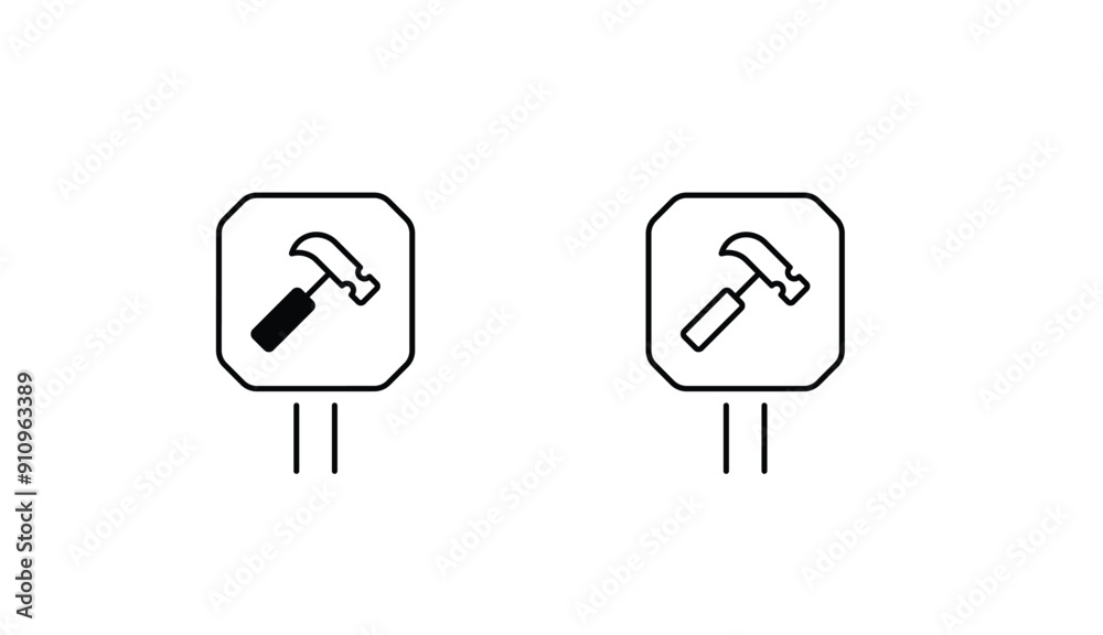 Construction Board icon design with white background stock illustration Construction Board icon design with white background stock illustration