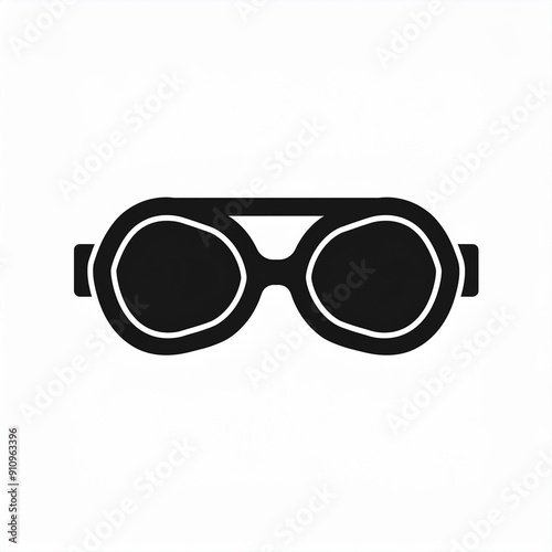 swimming glasses black icon isolated on white