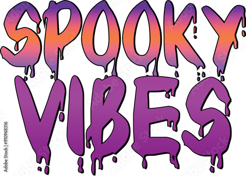 Spooky Vibes, Halloween Quote EPS T Shirt Design
