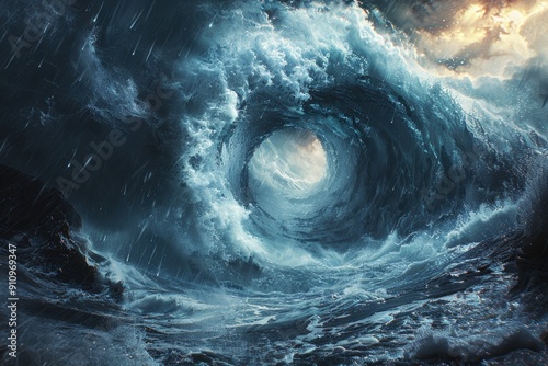 A Vortex of Water in a Stormy Sea