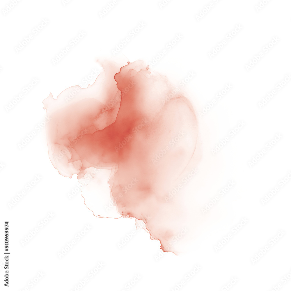 Fototapeta premium Watercolor splash of terracota color on a transparent background