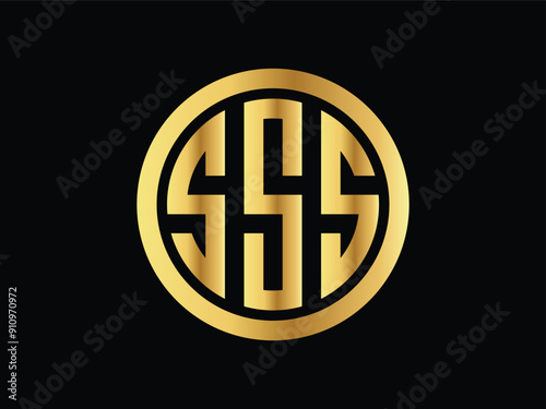 SSS Monogram circle logo design vector