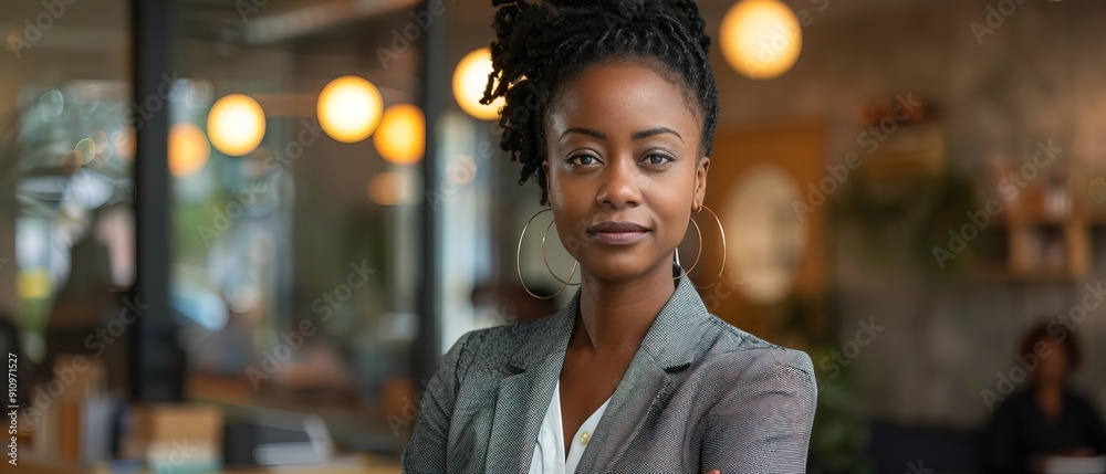 Portrait of black businesswoman leading his team at office Portrait of black businesswoman leading his team at office