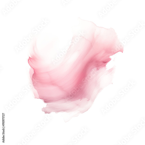Watercolor splash of rose color on a transparent background