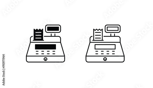 Cashier Machine icon design with white background stock illustration