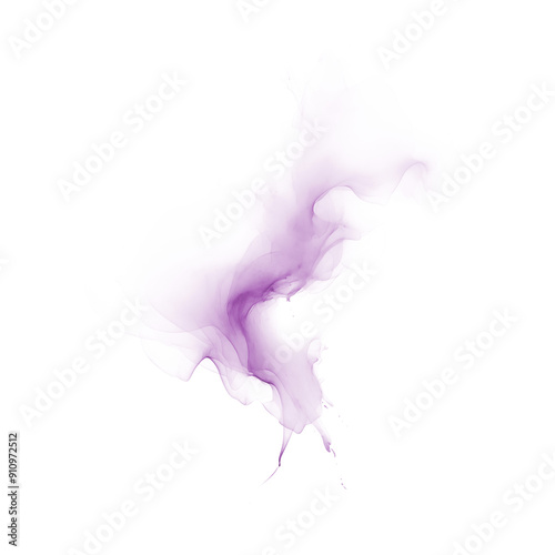 Lilac watercolor splash on transparent background