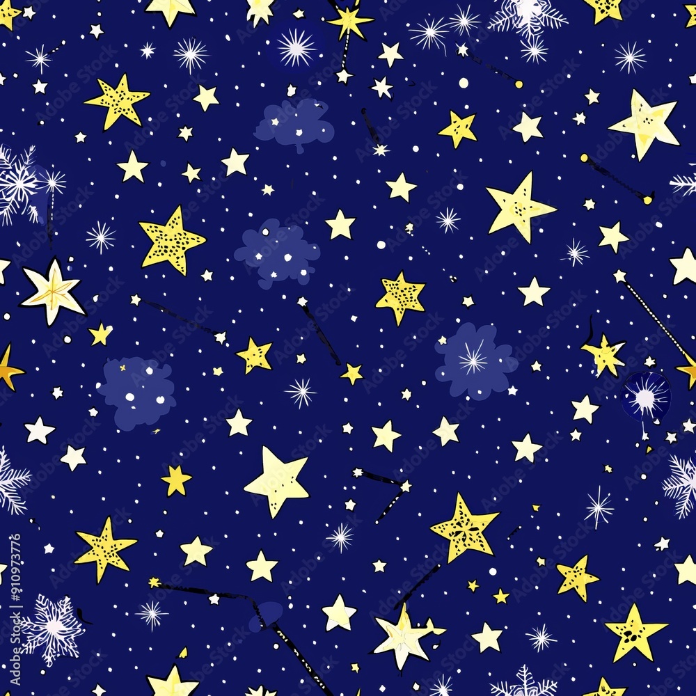Seamless pattern of starry night skies and constellations Seamless pattern of starry night skies and constellations