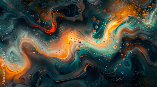 swirling liquid abstract art with vibrant metallic colors and dynamic gradients, futuristic and modern design for backgrounds and wallpapers