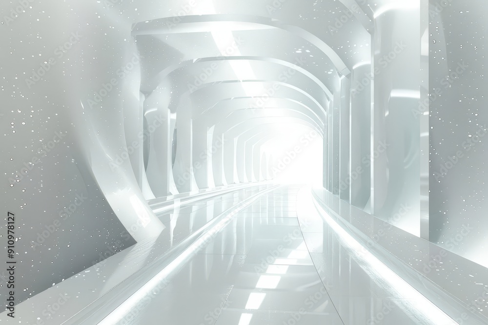 abstract digital art depicting a quantum realm corridor sleek white surfaces with pulsating energy lines portallike openings to alternate dimensions and floating geometric shapes abstract digital art depicting a quantum realm corridor sleek white surfaces with pulsating energy lines portallike openings to alternate dimensions and floating geometric shapes