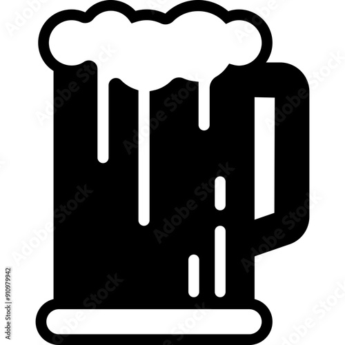 Beer Glyph Icon Design Vector