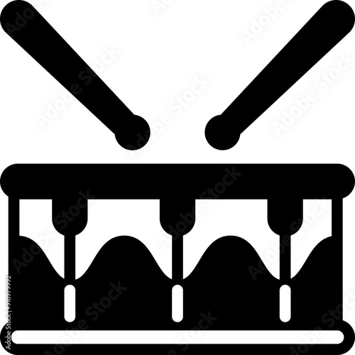 black drum with drumsticks, musical instrument clip art preview