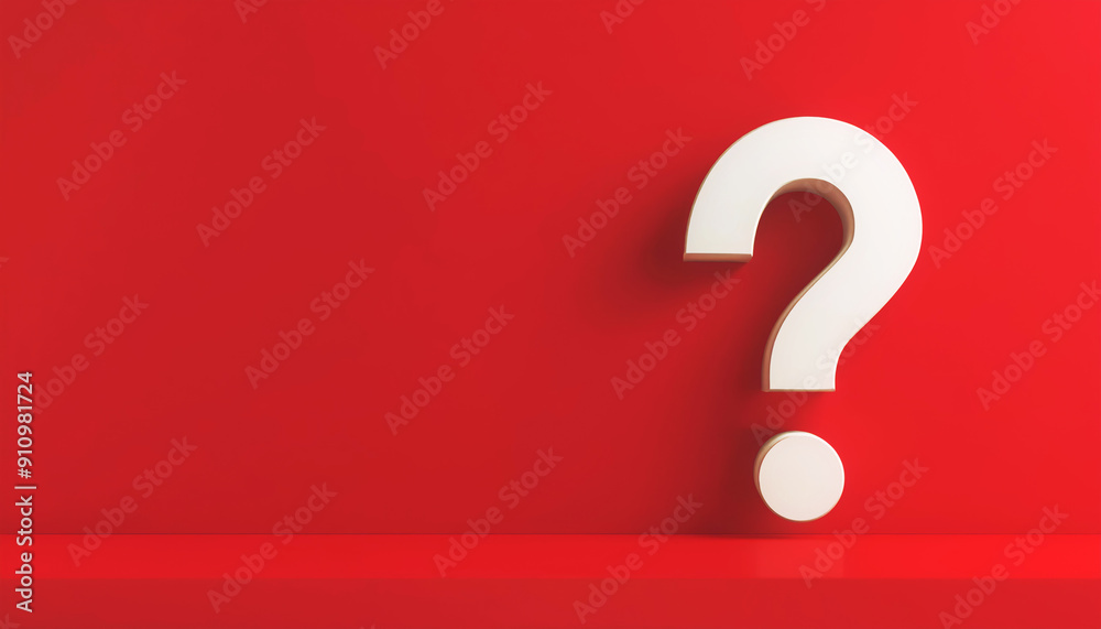 A white question mark symbol on a vibrant red background, symbolizing inquiry, curiosity, and search for answers. A white question mark symbol on a vibrant red background, symbolizing inquiry, curiosity, and search for answers.