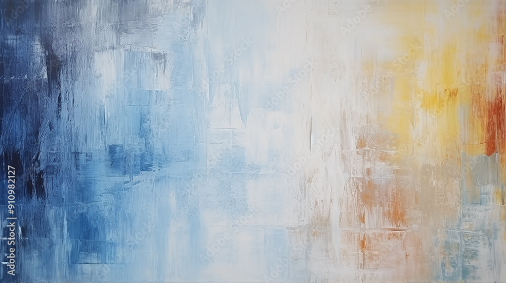 Obraz premium abstract art background, copy space brushstrokes of white light blue paint on wood texture, canvas