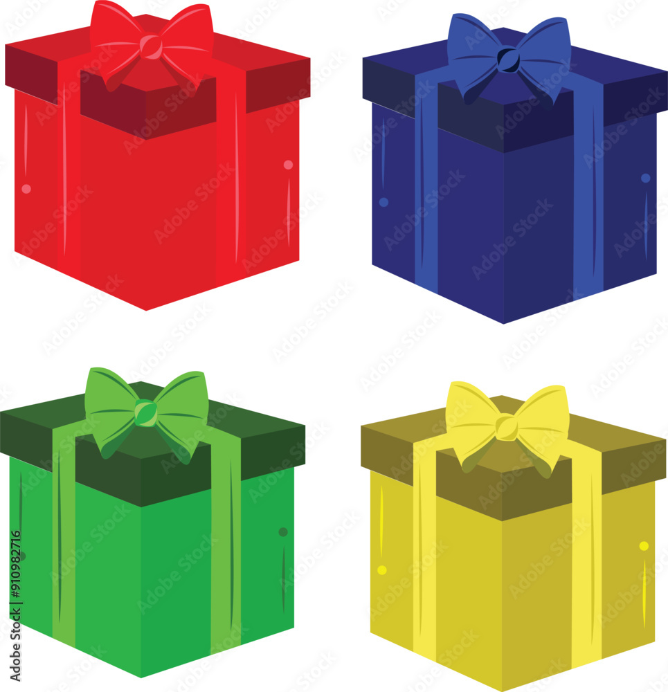 Set of colourful gift boxes Illustration Vector