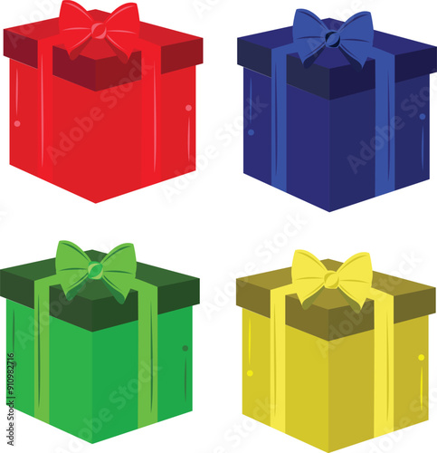 Set of colourful gift boxes Illustration Vector