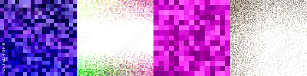 Abstract square mosaic pattern background set