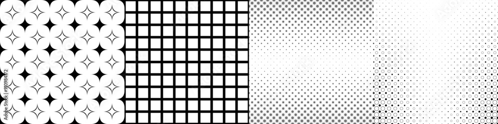 Monochrome geometrical pattern collection Monochrome geometrical pattern collection
