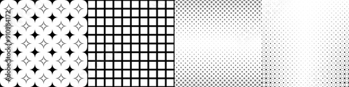 Monochrome geometrical pattern collection