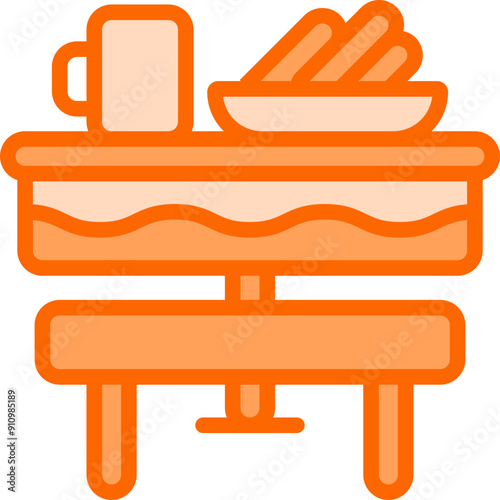Picnic Table Dual Tone Icon Design Vector