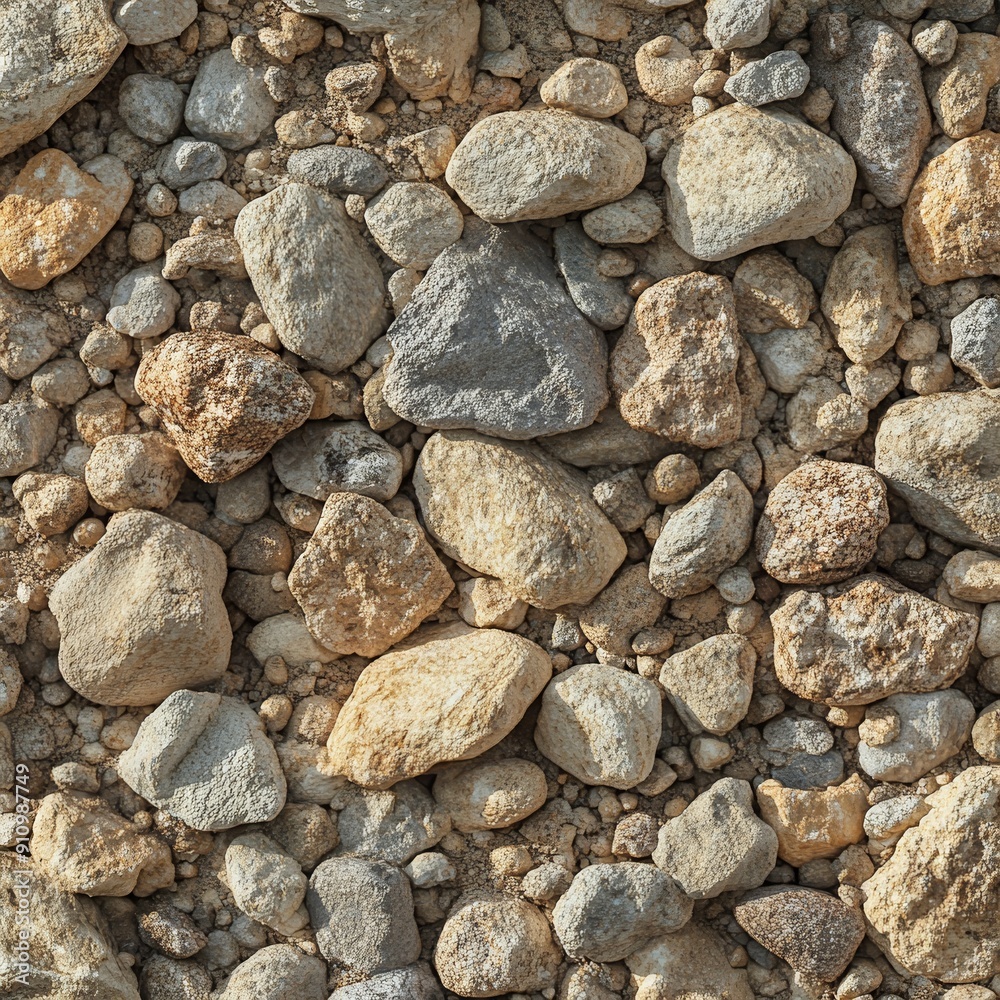 High-resolution texture of assorted natural rocks and pebbles, ideal for backgrounds, design projects, and architectural renders. High-resolution texture of assorted natural rocks and pebbles, ideal for backgrounds, design projects, and architectural renders.
