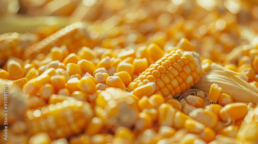 A bountiful display of yellow corn kernels, evoking the essence of a rich harvest season, full of natural abundance and freshness. A bountiful display of yellow corn kernels, evoking the essence of a rich harvest season, full of natural abundance and freshness.