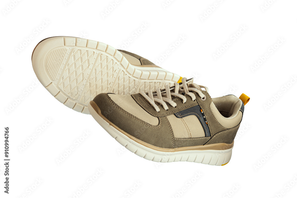 Classic men's lace-up shoes. sneakers. on a white isolated background.Sports Shoes. Leather boots. Women's boots. summer boots. Side view.Close-up.place for text. Classic men's lace-up shoes. sneakers. on a white isolated background.Sports Shoes. Leather boots. Women's boots. summer boots. Side view.Close-up.place for text.