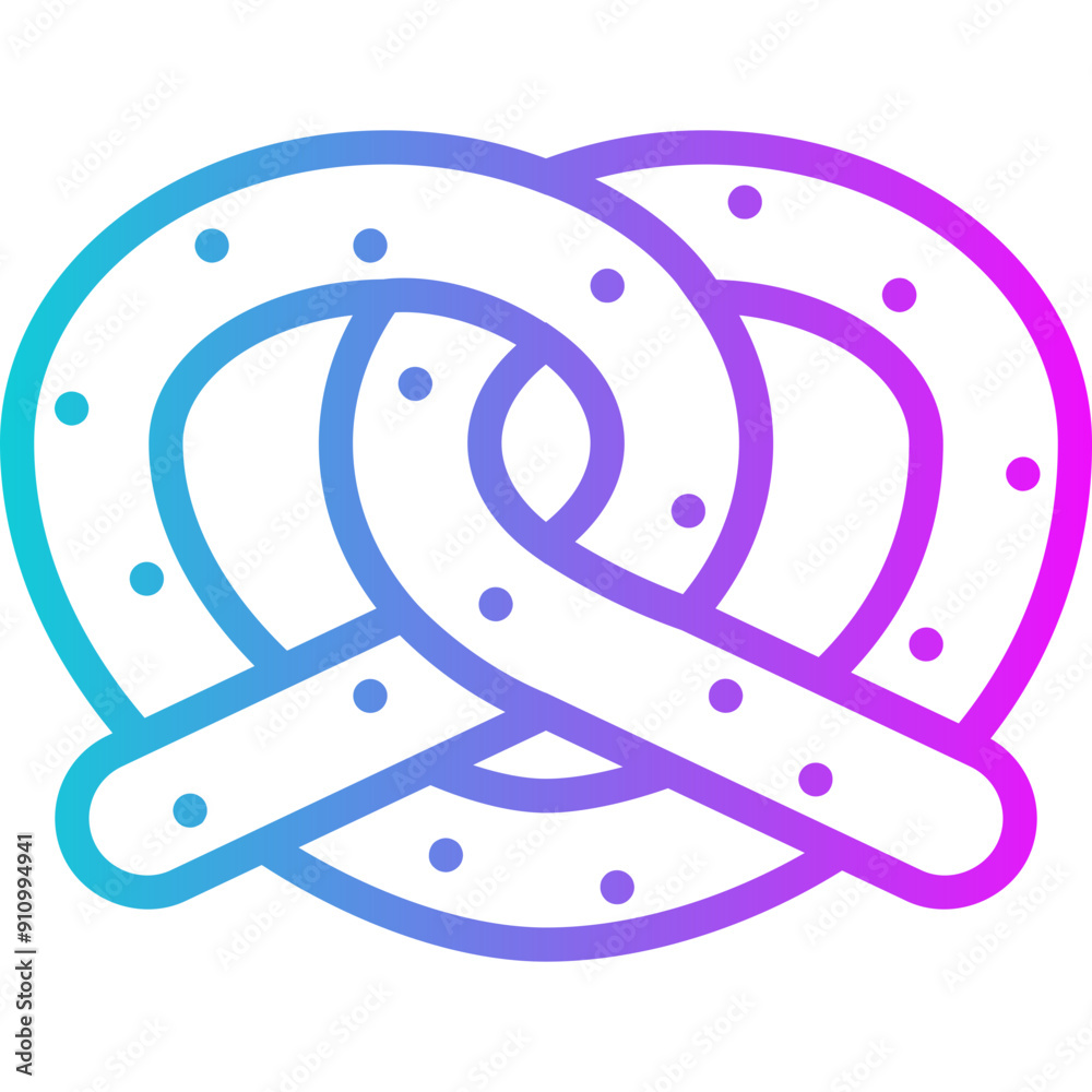Pretzel Gradient Icon Design Vector Pretzel Gradient Icon Design Vector