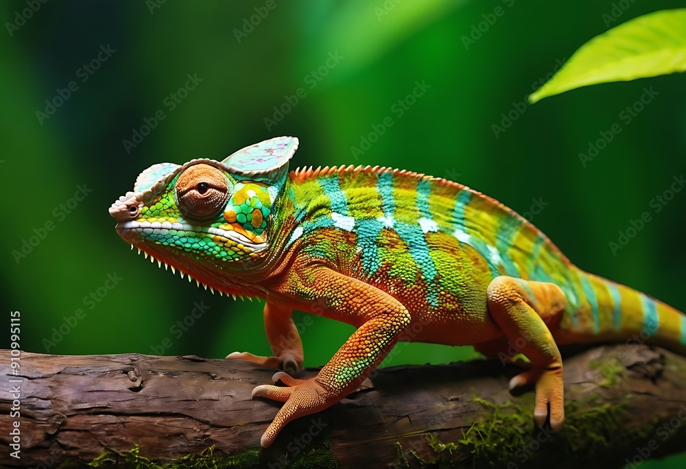 Colorful chameleon into the wild Colorful chameleon into the wild