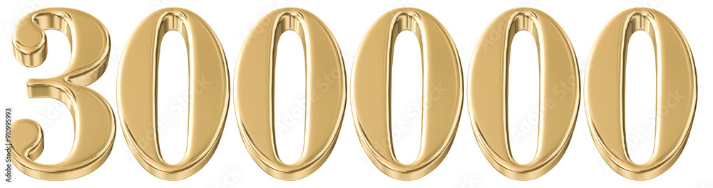 Golden 3D Number Followers 300000 Golden 3D Number Followers 300000