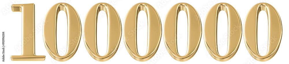 Golden 3D Number Followers 1000000 Golden 3D Number Followers 1000000