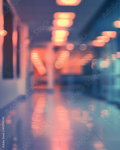 blurred hospital hallway background