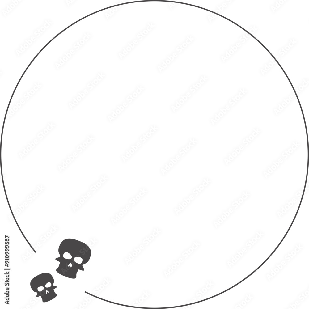 Fototapeta premium Skull border frame , Halloween Elements
