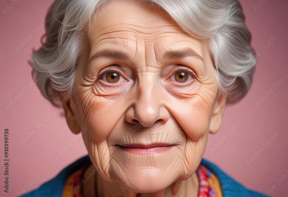 Portrait of elderly woman. Close-up detail, ai Portrait of elderly woman. Close-up detail, ai