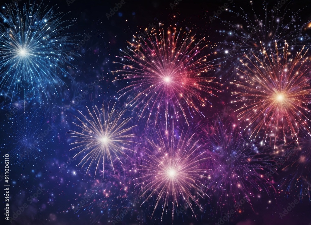 Fototapeta premium Abstract firework background with free space for text