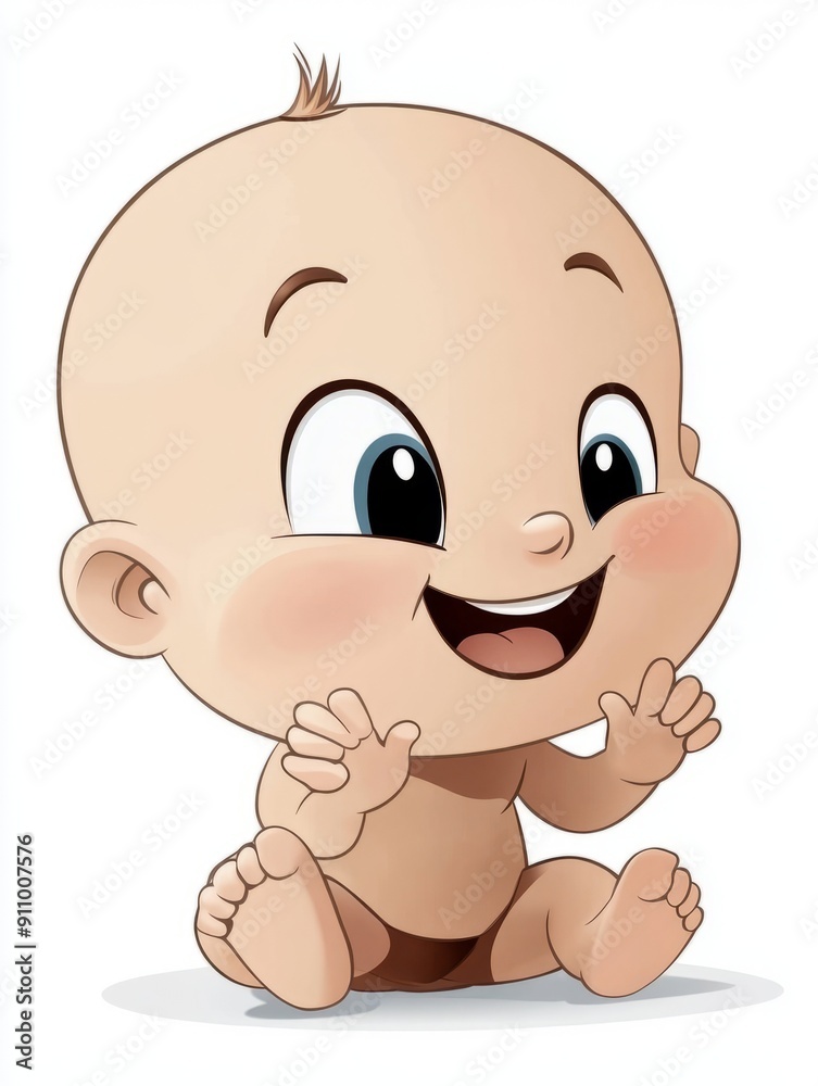 An adorable illustration of a happy, smiling baby. Perfect for children's products, nursery decor, and greeting cards. An adorable illustration of a happy, smiling baby. Perfect for children's products, nursery decor, and greeting cards.