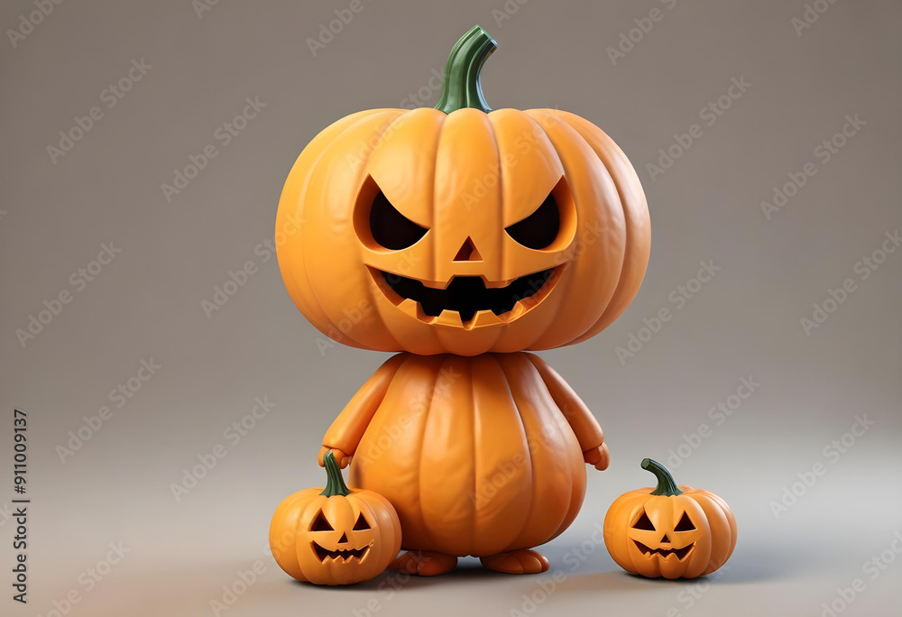 adorable 3d pumpkin for halloween in a whimsical cartoon style adorable 3d pumpkin for halloween in a whimsical cartoon style